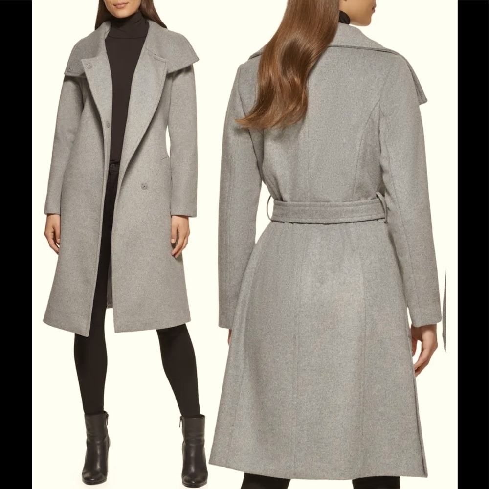 KENNETH COLE NEW YORK Wool Blend Coat .